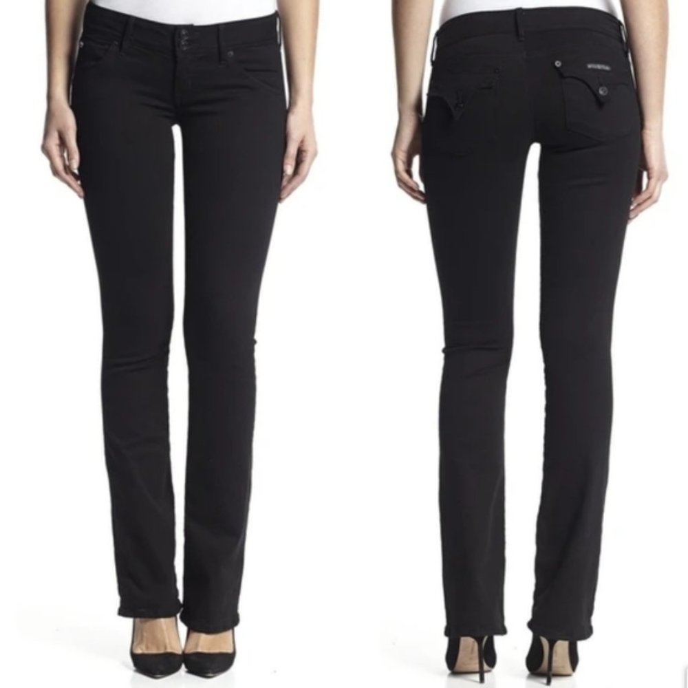 Hudson Midrise Beth Baby Bootcut Jeans Black SZ 28